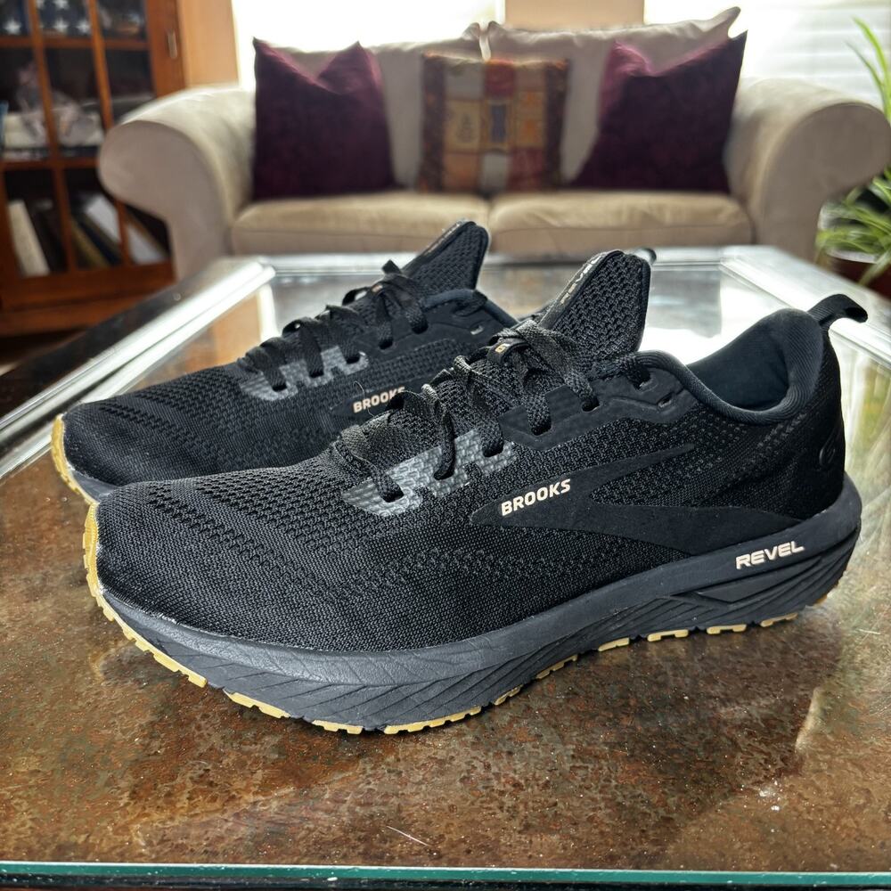 Brooks Revel 6 Shoes Womens Size 11 Black Gum Road Running Athletic Gym Sneakers